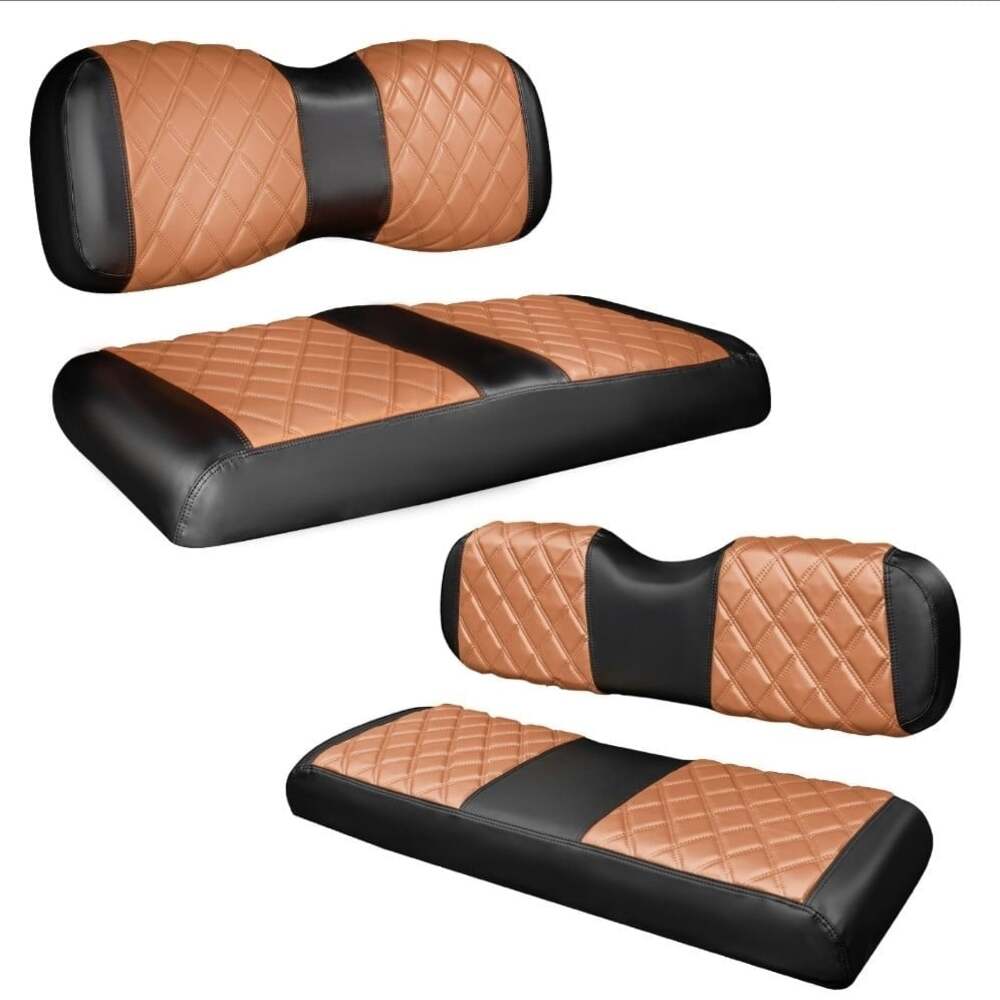 NOKINS Golf Cart Diamond Seat Covers 4-Piece for Yamaha Drive/Drive2Brown YD